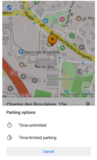 Set Parking spot in Android