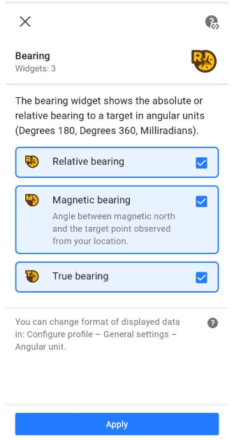 Bearing widget