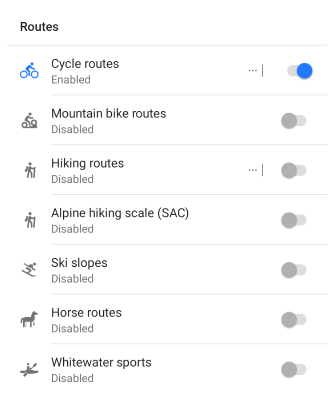 Configure Map Routes section