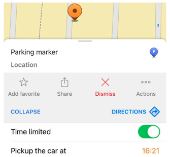 Action Delete Parking iOS