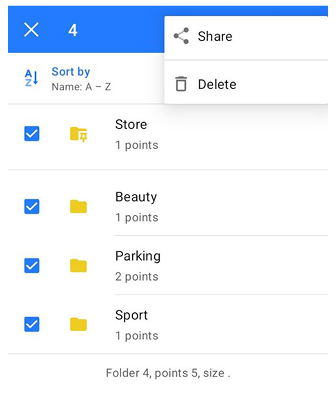 Favorites actions android