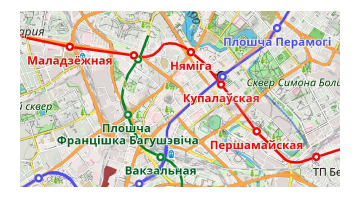 Map transport subway