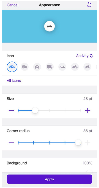Map Button Appearance