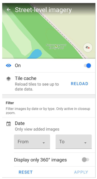 Mapillary plugin filter Android