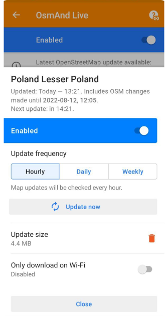 Maps menu OsmAnd live edit Android