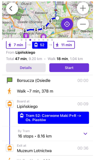 avigation public transport iOS