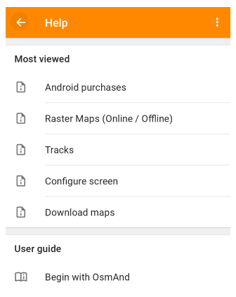 Offline help Android screenshot