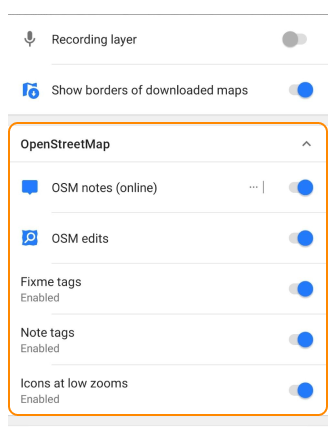 OSM editing layer Android