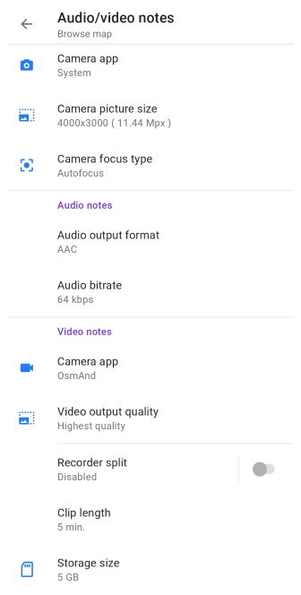 Audio video plugin settings Photo Android