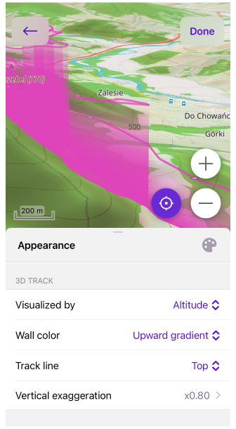 Menu Trace Apparence Visualisation 3D