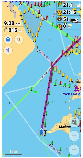 Écran de navigation bateau Android