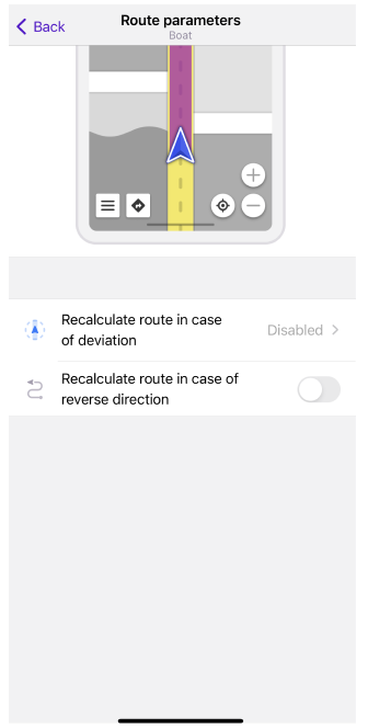 Paramètres de navigation directe vers un point iOS