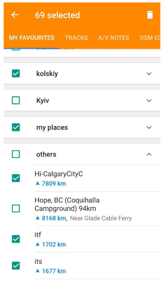 Action de suppression de favoris Android