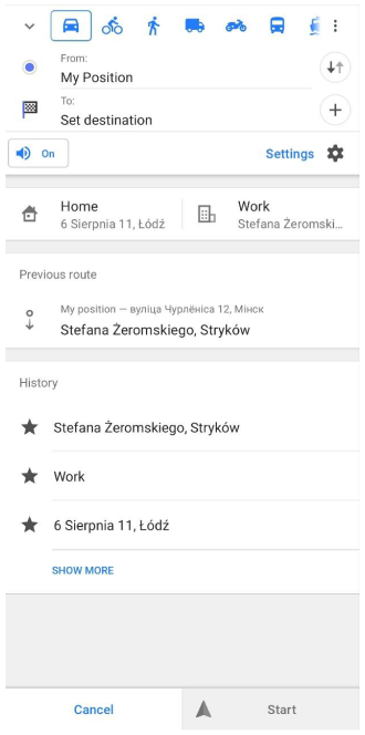 Menu de navigation Android 1