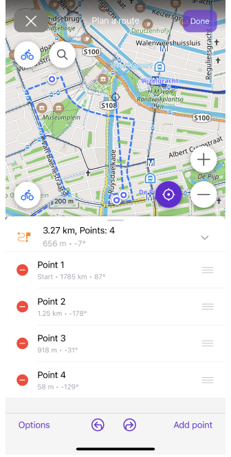 Planifier un itinéraire ios