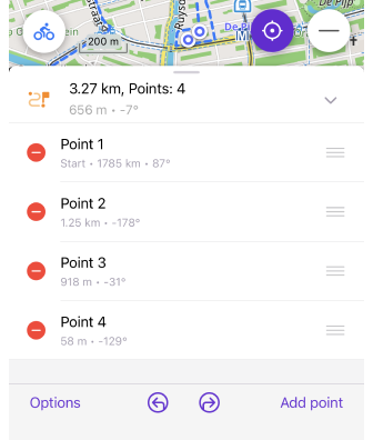 Planifier un itinéraire ios