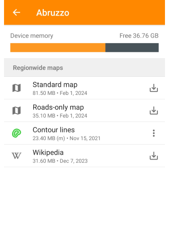 Fonction de recherche pour télécharger la carte Android