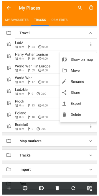 Menu Points des guides de voyage 2
