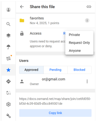 Modifica Preferiti cloud Web OsmAnd