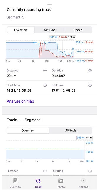 Widget Registrazione tracce