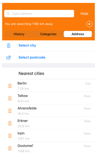 Adres zoeken iOS