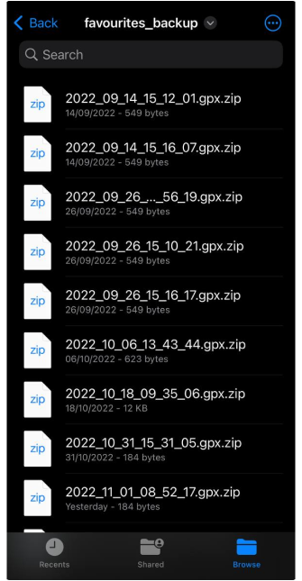 Automatische back-up favorieten iOS
