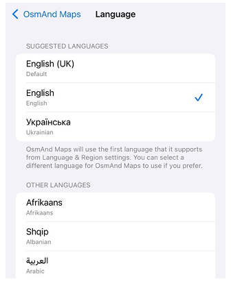 Idioma das Configurações Gerais iOS