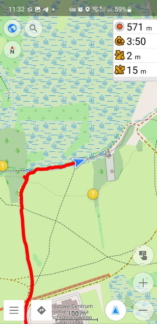 Aufgezeichnete Tour in Android