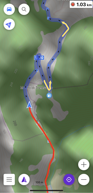 Aufgezeichnete Tour in iOS