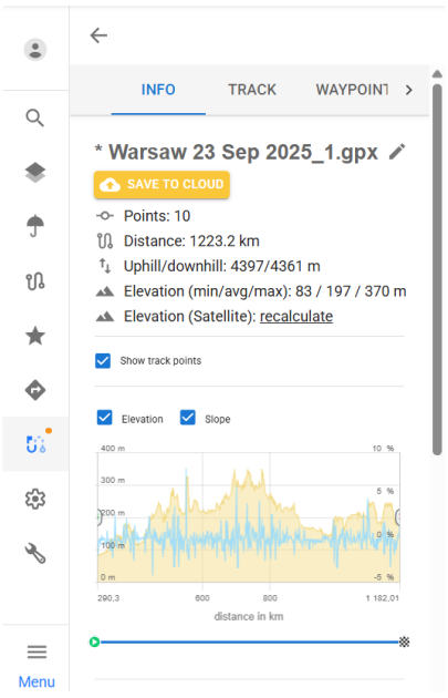 OsmAnd Web Panel de Información