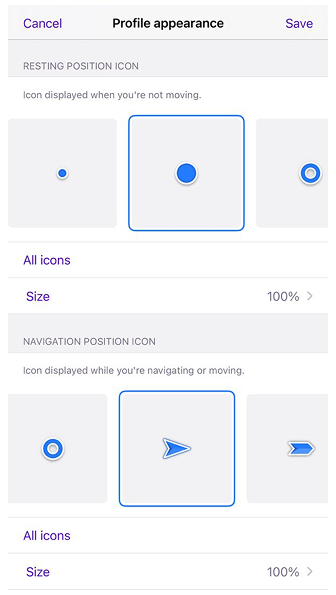 Apariencia de Mi ubicación