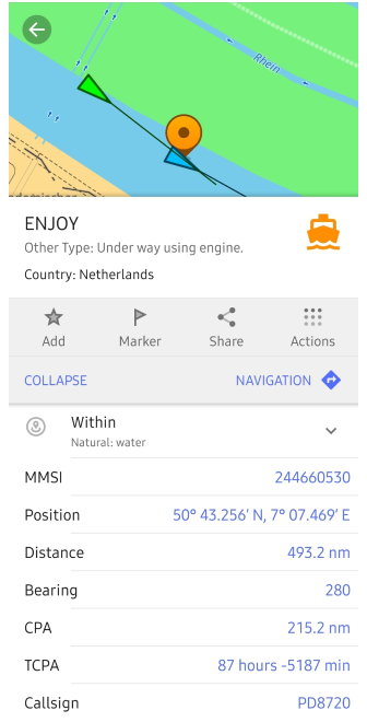 Suivi des navires AIS