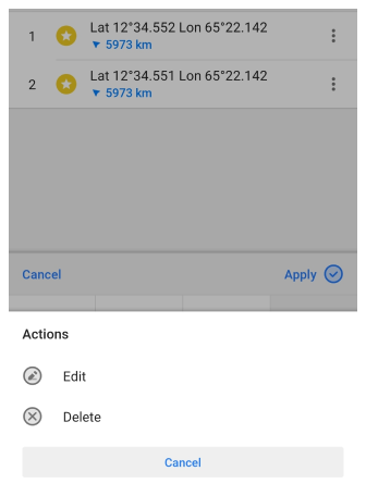 Saisie de coordonnées enregistrer le point Android 2