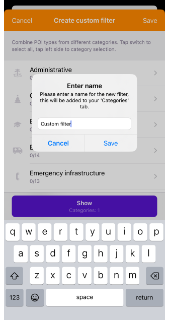 Enregistrer POI personnalisé iOS