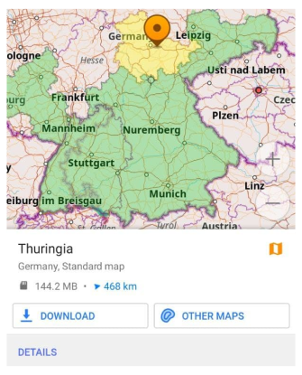 Sélectionner la carte vectorielle mondiale sur Android