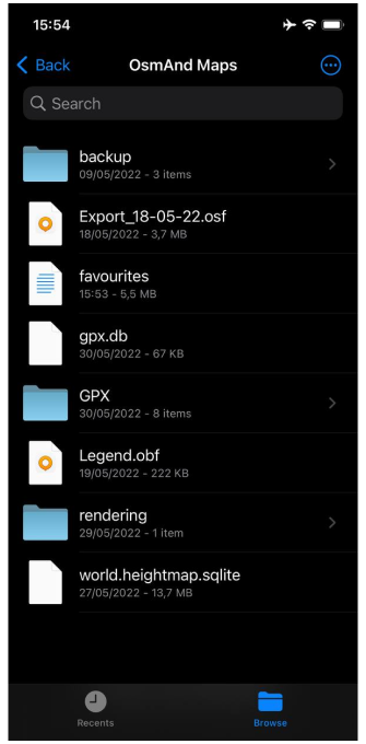 Paramètres généraux stockage iOS