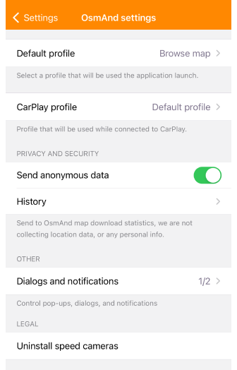 Paramètres généraux des profils iOS