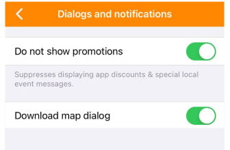Paramètres généraux Dialogues iOS