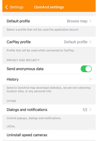 Paramètres généraux Envoyer des données anonymes iOS