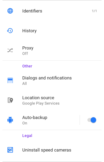 Paramètres généraux des profils Android