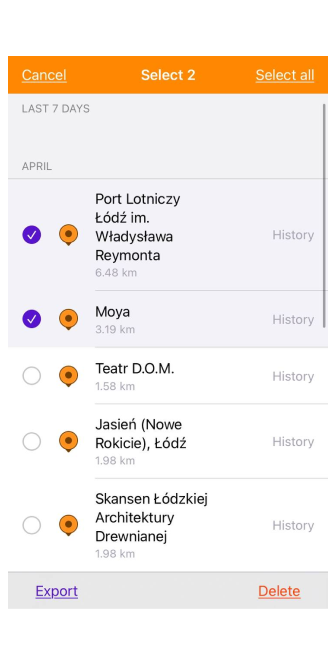 Paramètres généraux Historique iOS