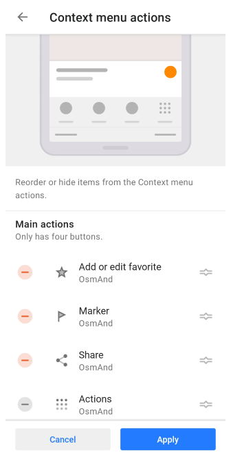 Personnaliser le menu contextuel de la carte
