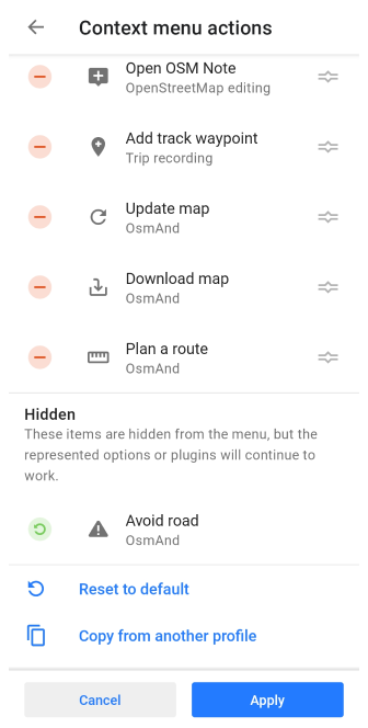 Personnaliser le menu contextuel de la carte
