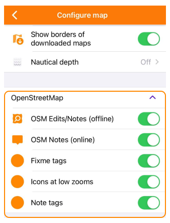Couche d&#39;édition OSM iOS
