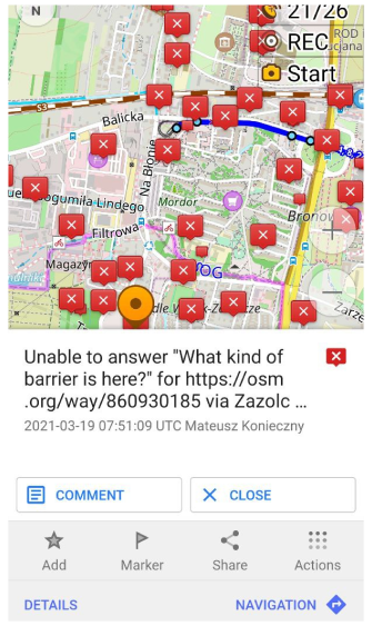 Ouvrir une note OSM Android