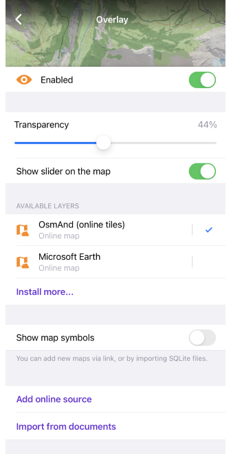 Configurer la sous-couche / superposition iOS