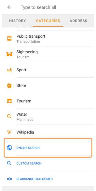 Rechercher des POI Android