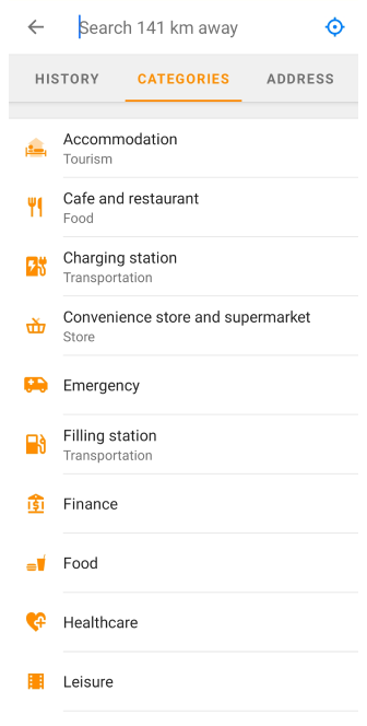 Rechercher des POI Android