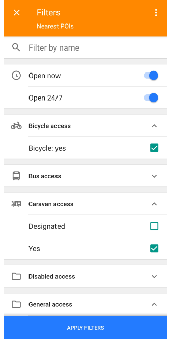Rechercher des POI Android