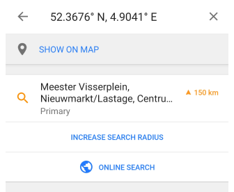 Rechercher des POI Android